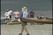 These kayaks are so light the wind was blowing them around on the beach